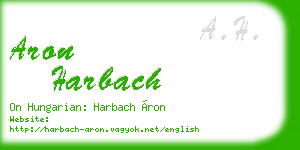 aron harbach business card